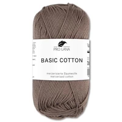 Image of Frida&#039;s Wollhaus Pro Lana 50 g Basic Cotton Knitting Crochet Wool Yarn 64 Colours (18 Mouse Grey)