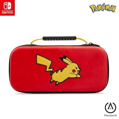 Image of PowerA Protection Case for Nintendo Switch, Switch Lite &amp; OLED Model, Hard Shell Protective Pouch with Carry Handle and 9 Game Cards Storage, Official: Pokemon; Pikachu Jump