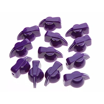 Image of Dopro Pack of 12 Flat Top Guitar Chicken Head Knob AMP Effect pointer Purple