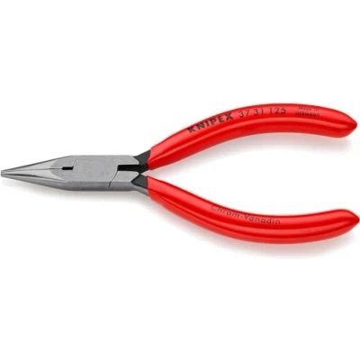 Image of Knipex Flat Nose Pliers for precision mechanics black atramentized, plastic coated 125 mm 37 31