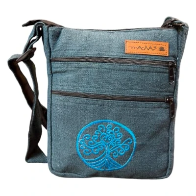 Image of Macha Crossbody bag indian Style in Cotton with colorful prints shoulder for women Ethnic boho (Blue 01)