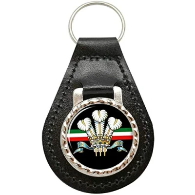 Image of Giftshop UK Royal Regiment of Wales, British Army Leather Key Fob