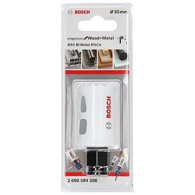 Image of BOSCH Bi Metal Hole Saw (for Wood and Metals, 8% Cobalt Alloy, Progressive Tooth Design, Ø 33 mm, Accessory Drills)