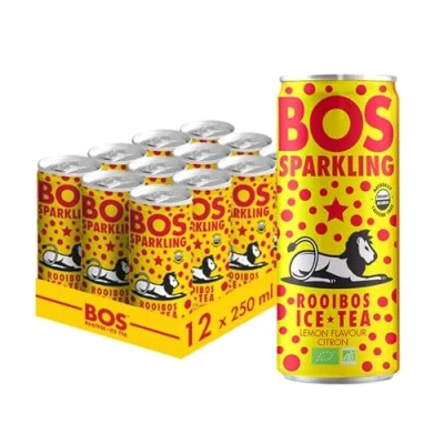 Image of BOS Rooibos Ice Tea 250ml Can (Pack of 12) (Sparkling Lemon)