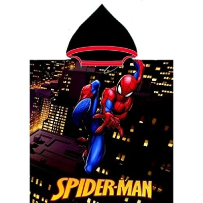 Image of Hooded Bath Beach Towel Poncho Spiderman For Kids &amp; Children Girls Boys Gift