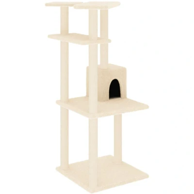 Image of vidaXL Cat Tree with Sisal Scratching Posts Cream 123 cm