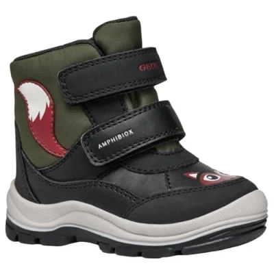 Image of Geox B FLANFIL BOY ABX Snow Boot, Black/DK Green, 10 UK Child
