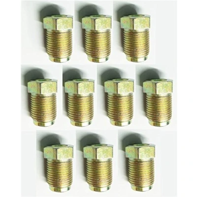 Image of 10 x MALE BRAKE PIPE UNION NUTS metric brass tubing 12 1.0mm Joiner Fitments