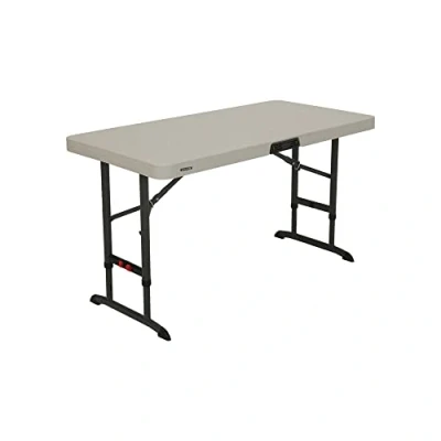 Image of 80823 Folding Table Rectangular Adjustable 122 cm Nesting / 4 People Beige