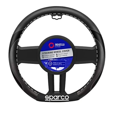 Image of Sparco Steering Wheel Cover SPC D Type 35cm compatible with Peugeot 208 &amp; 308 II, Black