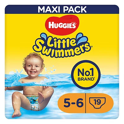 Image of Huggies Little Swimmers, Swim Nappies, Size 5 6 76 Baby Nappies (4 Packs of 19 Pants) Swimming Protect Without Swelling Tear Sides for Easy Removal