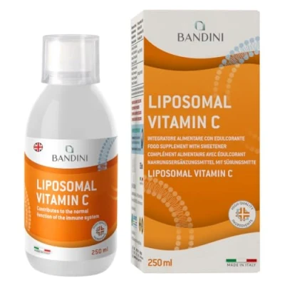 Image of Bandini® Liposomal Vitamin C 1000mg Liquid High Strenght Ascorbic Acid, Absorption &amp; Bioavailability Immunity, Energy, Skin Support Boosts Collagen Reduces Fatigue Vegan, GMO Free
