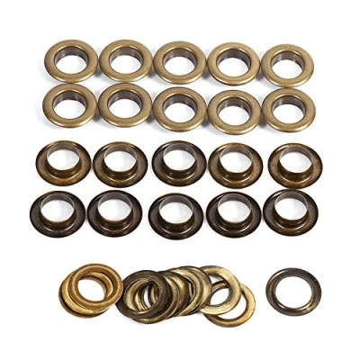 Image of Grommet Kit Antique Brass Bronze Black Gold Round Eyelet Grommets for Clothing Leathercraft Canvas Banners (14mm 20sets)