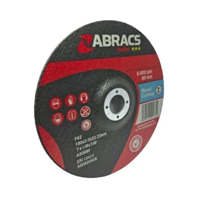 Image of Abracs Cut Off Wheels Thin Metal Cutting Discs For Angle Grinders 180mm x 3.0 22mm (5&quot;) 5 Pack