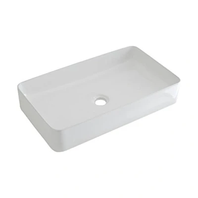 Image of Milano Rivington Modern White Ceramic Countertop Bathroom Basin Sink 600mm x 340mm