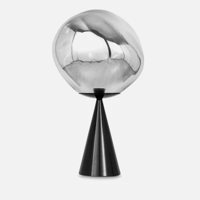 Image of Tom Dixon Melt Cone Fat Table Lamp LED Silver