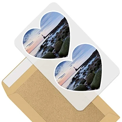 Image of Awesome 2 x Heart Stickers 10 cm Lighthouse in Aberdeen Scotland Fun Decals for Laptops,Tablets,Luggage,Scrap Booking,Fridges #45551