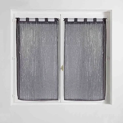 Image of Douceur d&#039;interieur 1626529 Pair, Polyester, Charcoal, 2 x 90 120 cm