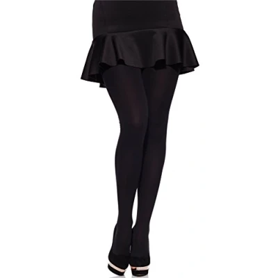Image of Merry Style Women&#039;s 60 DEN Microfiber Tights Plus Size MS 162 (Black, XXL)