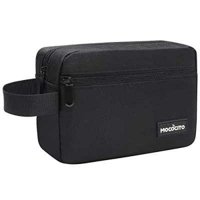Image of Toiletry Bag Men Travel Hanging Toiletries Unisex Small Wash Cosmetic Organizer Gym Shaving Shower Bathroom (Black)