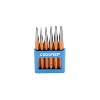 Image of GEDORE Setting punch set, 6 piece, Pin set in PVC holder, Hardened, Tempered, Steel, Tool, 8753680