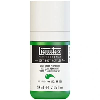 Image of Liquitex Acrylic Paint, Light Green Permanent, 59 ml (Pack of 1)