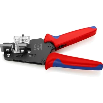 Image of Knipex Precision Insulation Stripper with adapted blades burnished, multi component grips 195 mm 12 02