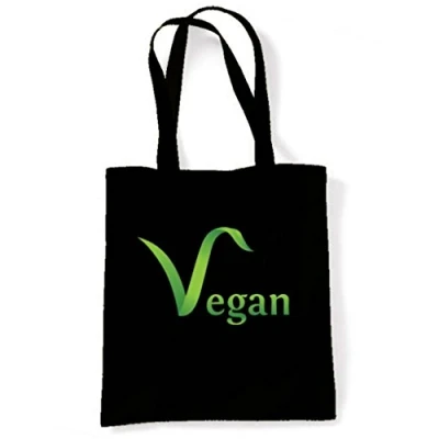 Image of Tribal T Shirts Vegan Logo Tote/Shoulder Bag (Black)