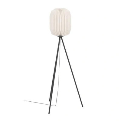 Image of EGLO Belgrave floor lamp, height 141.5 cm, black/white, metal