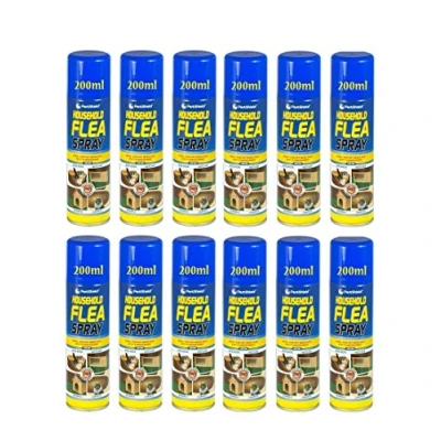 Image of Flea Killer Spray 12 x 200ml Aerosol Animal Dog Cat Tick Protection House