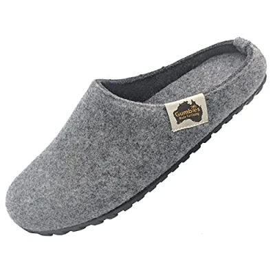 Image of Gumbies Outback Indoor &amp; Outdoor Slippers, Easy Slip On House Shoes with Recycled Materials, Ideas for Gift Giving Men Women, Grey Charcoal, UK 8