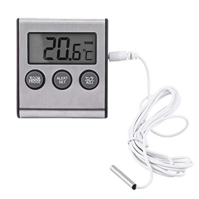 Image of Aramox Fridge Thermometer,Digital LCD Refrigerator Temperature Freezer Room Thermometer With Wire Sensor and Probe