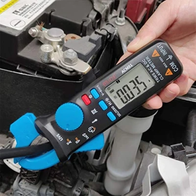 Image of Bside ACM91 1mA Clamp Meter AC/DC Current True RMS Auto Ranging 6000 Counts Voltmeter Temperature Capacitance Frequency Live Wire Check V Alert Tester with Back Clip