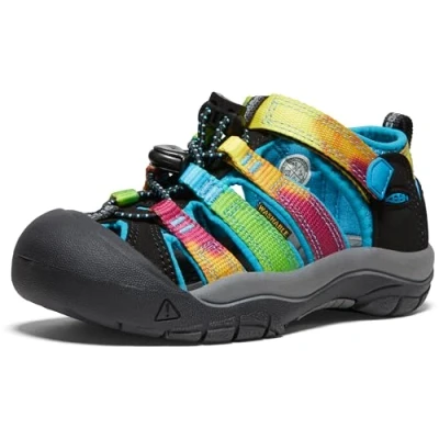 Image of KEEN Unisex Kids Newport H2 Sandal, Rainbow Tie Dye, 11 UK Child