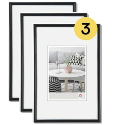 Image of walther Design Picture Frame Black 13 x 18 cm 3 Pack, Galeria Plastic KB318H3
