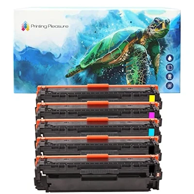 Image of Printing Pleasure 5 (1 Set + 1 Black) Compatible CF210X CF213A 131X/131A Toner Cartridges for HP Laserjet Pro 200 Color M251N M251NW MFP M276N M276NW Black/Cyan/Magenta/Yellow, High Yield