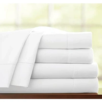 Image of 100% EGYPTIAN COTTON 300 THREAD COUNT HOTEL QUALITY EXTRA DEEP 16&quot; FITTED SHEET (Super King, White)