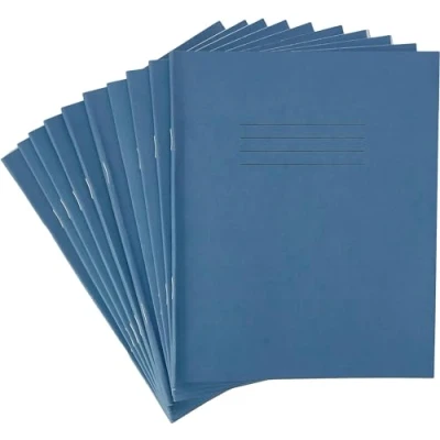 Image of Rhino 8 x 6.5 Exercise Books, 48 Page / 10mm Squared Paper Notebook, 10 Pack, Writing Book, Office &amp; School Stationery Supplies, Light Blue