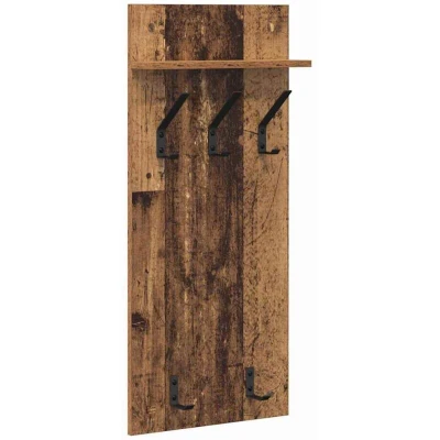 Image of Wall Mounted Coat Rack Old wood 90 x 40 12 cm Engineered Vidaxl