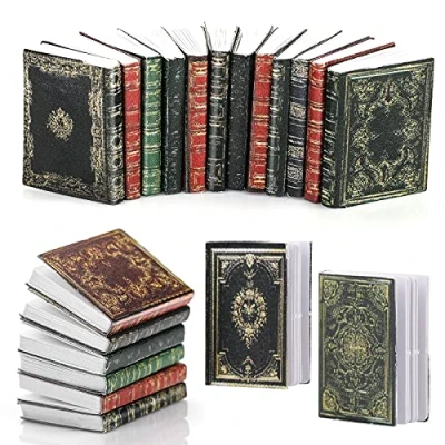Image of Molain Miniatures Dollhouse Books, Mini Books Accessories 1:12 Decoration for Study Room Bedroom Library (12 Pcs A)