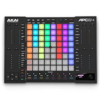 Image of AKAI Professional APC64 Ableton MIDI Controller with 8 Touch Strips, Step Sequencer, 64 RGB Velocity Sensitive Pads, CV Gates, In &amp; Out, USB C