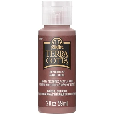 Image of Plaid Enterprises Red Clay Folkart Terra Cotta Textured Paint 2oz