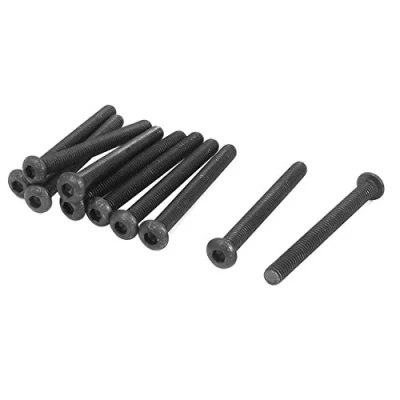 Image of Sourcingmap M6 x 60mm Alloy Steel Hex Socket Button Head Machine Screws Black 10Pcs