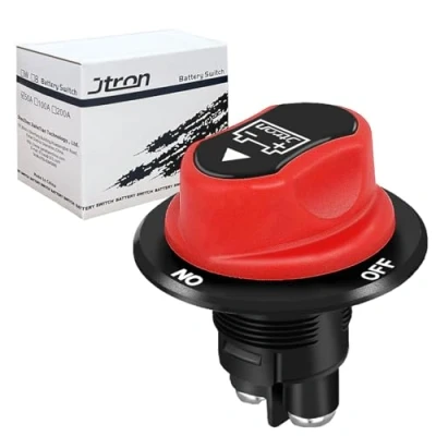 Image of Jtron Battery Isolator Switch 12V 50A 50vmax on off 2 Position Mini 22mm Cut Waterproof for Motorcycle Car Boat Truch RV (NO OFF/50A)