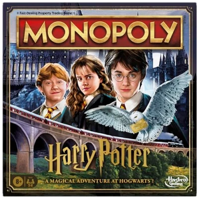 Image of Monopoly Harry Potter Edition Family Board Game for Boys and Girls 8+ Years Old, 2 6 Players, Golden Tokens, incl. Hippogriff, with Iconic Hogwarts Locations, Gifts Kids Adults