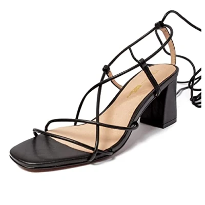 Image of L37 HANDMADE SHOES Women&#039;s Night Fever Heeled Sandal, Black, 3 UK