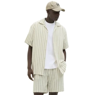 Image of Jack &amp; Jones Rcoba Stripe Resort SS SN Shirt, Men&#039;s, Size: XL, Cedar
