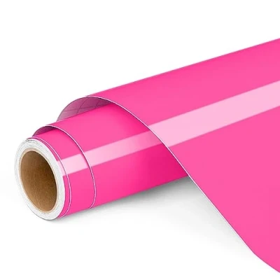 Image of Permanent Vinyl for Cricut, 12&quot;x4ft Hot Pink Self Adhesive Roll Cricut and Silhouette Cameo, Party Decoration, Window Stickers, Home Decor