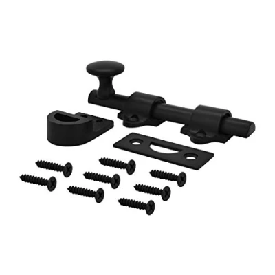 Image of Nuk3y Heavy Duty Solid Brass Dutch Door Surface Bolt (4&quot;, Black)