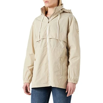 Image of Tommy Hilfiger Women Windbreaker Jacket with Hood, Beige (Light Sandalwood), M